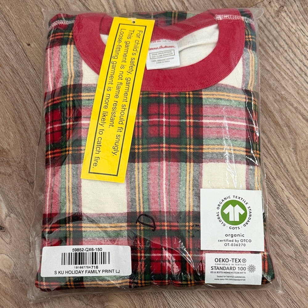 Holiday Plaid Print Pajamas- Red & Cream